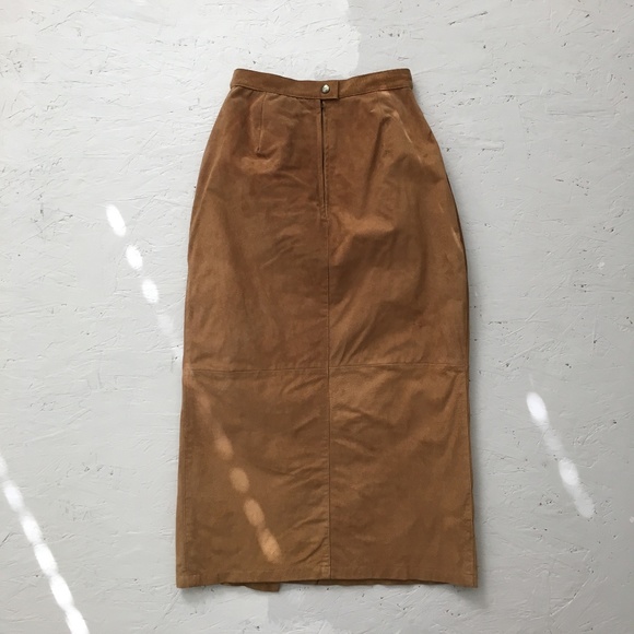 SOLD Vintage Suede Pencil Skirt - Picture 3 of 8